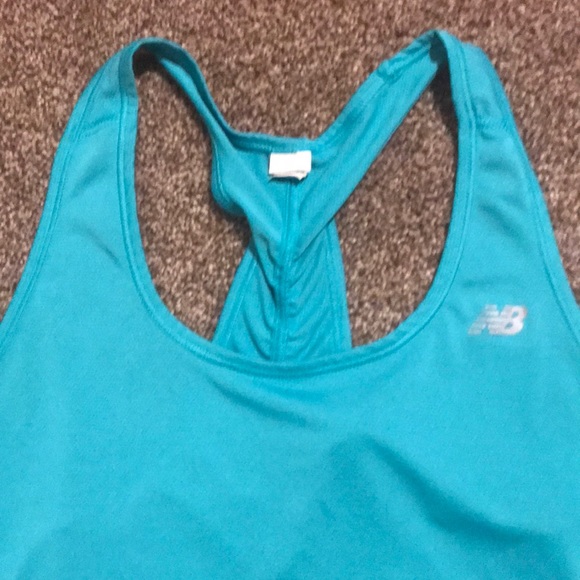 New Balance Teal Ruched Racer Back Tank - Picture 2 of 3